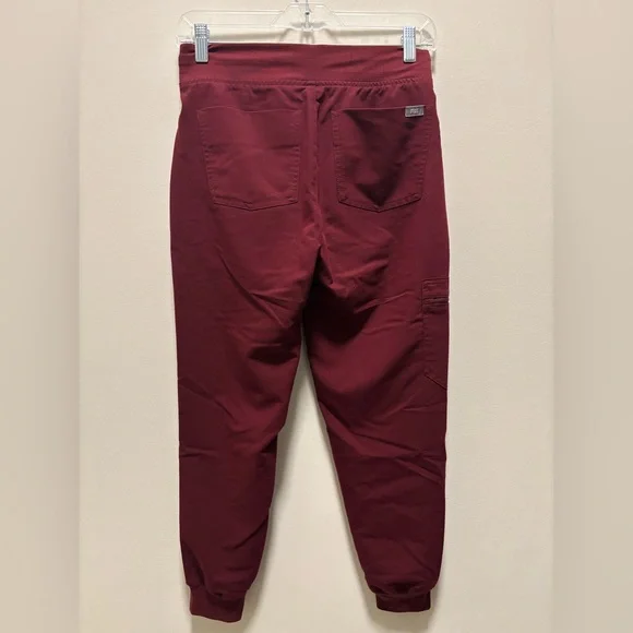 Figs Zamora Jogger Scrub Pants Size XS Petite Burgundy - Picture 3 of 5